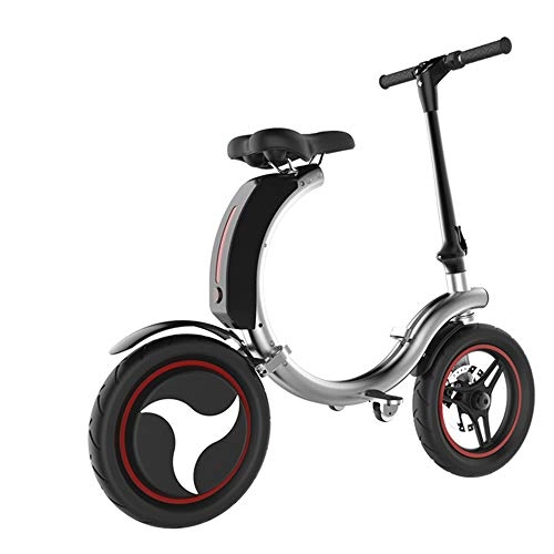 Bici elettriches : ZHXH Commute Alta qualità Bicicletta Elettrica Mini Bici Elettrica 14Inch 450W Mini Pieghevole, Argento