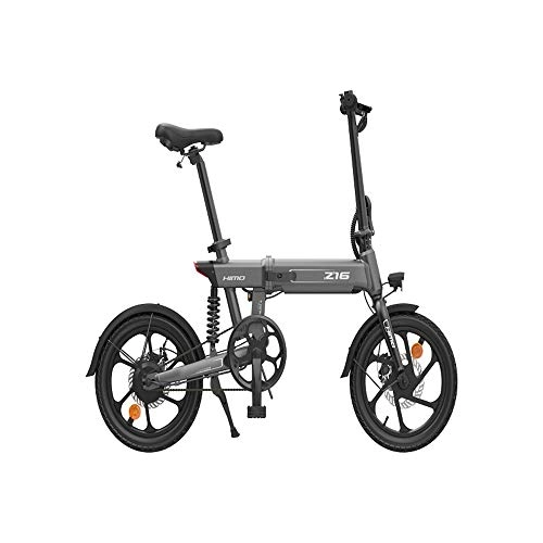 Bici elettriches : ZHXH Folding Bike Elettrico 36V 10Ah 250W Doppio Freno A Disco Rimovibile Batteria E-Bike 16 Pollici Fat Tire, Grigio