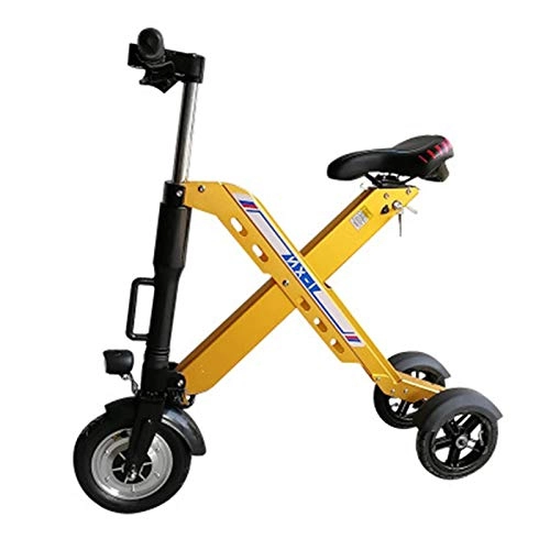 Bici elettriches : Zidao Folding Triciclo e-Bike, Mini Piccolo Bicicletta elettrica per Gli Adulti Uomini Donne Citypendeln Ultralight velocità Massima di 25 km all'ora, Giallo