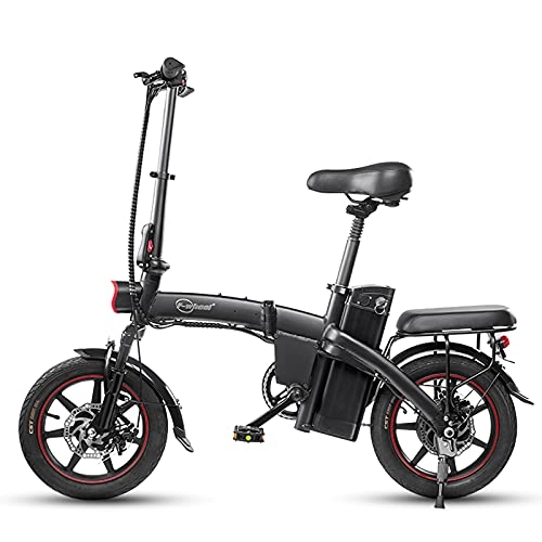 Bici elettriches : ZIEM Ciclomotore Elettrico Pieghevole da 350 W da 14 Pollici per Bicicletta Elettrica Assistita da Ciclomotore con Batteria Rimovibile da 7, 5 Ah Gamma di 40 Km per Il Pendolarismo Shopping Viaggiare