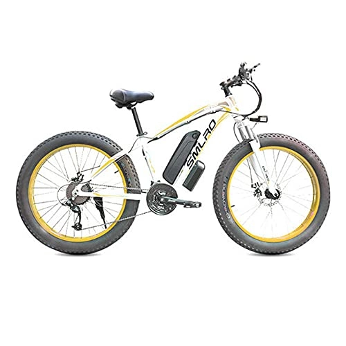 Bici elettriches : ZISITA Bicicletta elettrica Adulto E-Bike26 350W Snowfield E-Bike 48 V 10Ah Batteria Rimovibile 21 velocità Bicicletta elettrica, Giallo