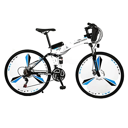 Bici elettriches : ZISITA Bicicletta elettrica Adulto E-BikeBiciclette all Terrain 26"36V 350W Motore 20 AH con Batteria al Litio di Nuova Energia Rimovibile, Bianca