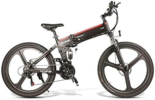 Bici elettriches : ZJZ Bicicletta elettrica Batteria al Litio Pieghevole Alimentatore Cross-Country Mountain Bike Leggero Smart Commuter Fitness 48V