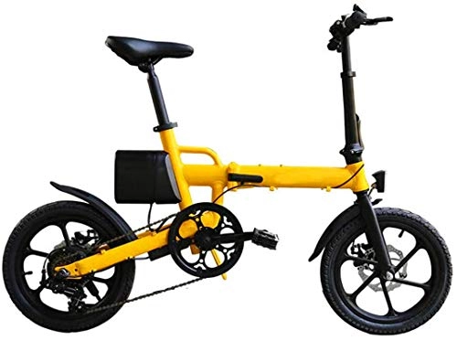 Bici elettriches : ZJZ Bicicletta elettrica da 16", Mountain Bike elettrica per Adulti da 250 W, Bicicletta elettrica Pieghevole da 7, 8 Ah, 25 km / h