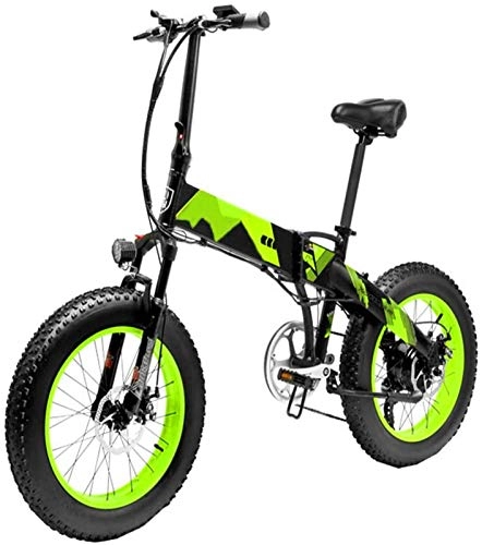 Bici elettriches : ZJZ Bicicletta elettrica da 20 Pollici con Pedale per Bici elettrica Pieghevole per Adulti con Batteria al Litio da 13ah con Motore da 1000w per pendolari nelle Città Fuoristrada
