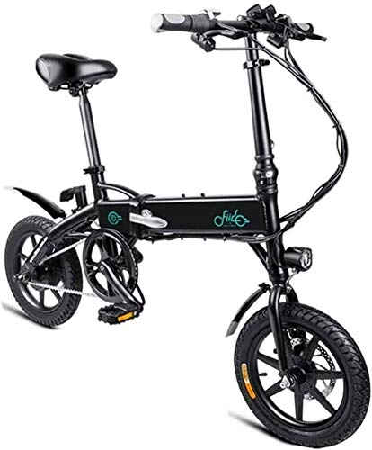 Bici elettriches : ZJZ Biciclette elettriche veloci per Adulti Batteria al Litio da 250 W 36 V 10, 4 Ah Ruote da 14 Pollici Luce della Batteria a LED Motore Silenzioso Bicicletta elettrica Leggera Portatile per Adulti