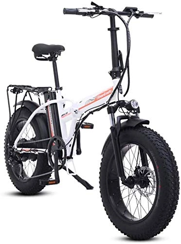 Bici elettriches : ZJZ Biciclette elettriche veloci per Adulti Bici elettrica elettrica Bicicletta da 20 Pollici 48V500W Mountain Bike Bicicletta Pieghevole elettrica 4.0 Fat Tire Beach E-Bike