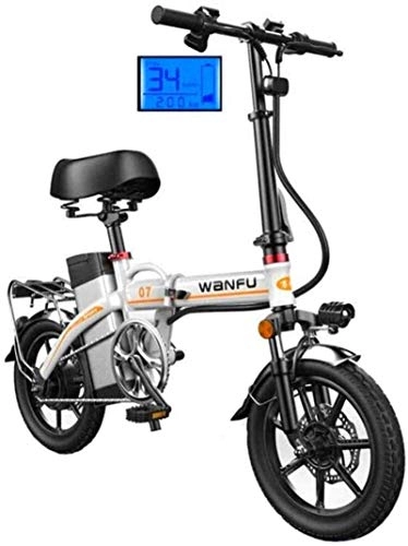 Bici elettriches : ZJZ Biciclette elettriche veloci per Adulti Ruote da 14 Pollici Telaio in Lega di Alluminio Bicicletta elettrica Pieghevole Portatile con Batteria agli ioni di Litio Rimovibile da 48 V Motore Potente