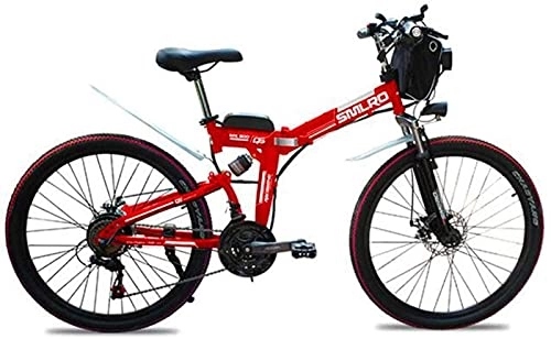 Bici elettriches : ZJZ Biciclette per Adulti, Bici elettrica Pieghevole, 26"48V 10Ah 350W Design Impermeabile IP54, Facile da riporre
