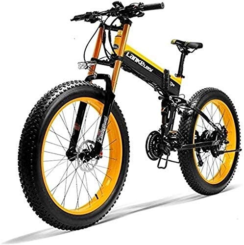 Bici elettriches : ZJZ Mountain Bike elettrica da 26", Batteria al Litio 36V 250W 6AH con Batteria Nascosta, Bici da Corsa campestre, Bici elettrica in Lega con Doppio Freno a Disco (Colore: Giallo)