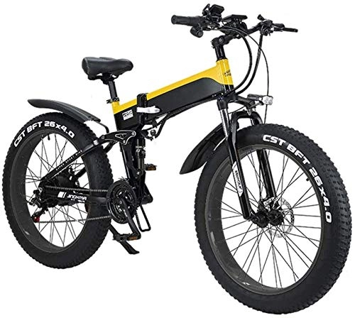 Bici elettriches : ZJZ Mountain Bike elettrica da 26"Pieghevole per Adulti, Motore da 500 W Watt 21 / 7 Cambio di velocità Bicicletta elettrica per spostamenti Urbani Ciclismo all'aperto Allenamento da Viaggio