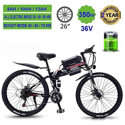 Bici elettriches : ZLZNX Mountain Bike Elettriche per Adulti, Bici MTB Pieghevoli per Uomo Donna Donna, 360w 36v 8 / 10 / 13ah all Terrain 26"Mountain Bike / Commute Ebike, B, 8AH