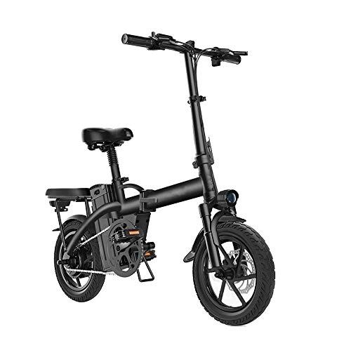Bici elettriches : ZMXZMQ E-Bike Portatile Pieghevole in Alluminio PRO Smart, con Batteria agli Ioni di Litio Rimovibile 36V, Telaio Pieghevole E Display A Manubrio, Nero, 75km