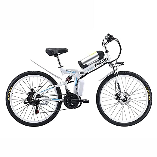 Bici elettriches : ZOSUO Moda Mountain Bike Bicicletta Pieghevole Elettrica con Pedalata Assistita, Freni A Disco Shimano 21 velocità Transmission 26 Spoke Wheel Batteria Removibile da 48V8ah Motore da 500 W