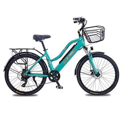 Bici elettriches : ZWHDS Bicicletta elettrica da 26 Pollici - Motore 350W 3 6V10AH. Bicicletta elettrica elettrica in Alluminio per Batteria al Litio (Color : Green)