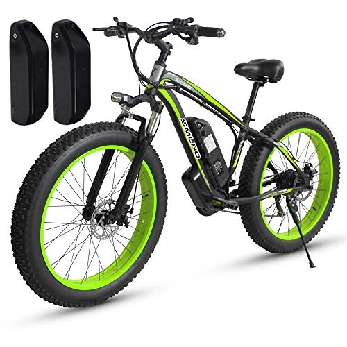 Bici elettriches : ZXL Bici Elettrica, Motore da 1000 W, Ebike da 26 Pollici, Batteria da 48 V 17 Ah (Mx02 Giallo (1000 W)), Mx02 Verde (1000W) + Batteria Di Ricambio