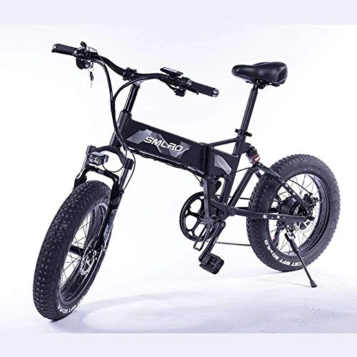 Bici elettriches : ZXL Bicicletta Elettrica Pieghevole 500W Motore 48V 10Ah Batteria Rimovibile Agli Ioni Di Litio 20 Pollici 7 Velocità Leva Del Cambio Elettrica Bicycle-350W Black_36V8Ah, 350W Nero