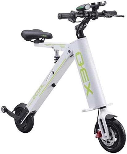 Bici elettriches : ZXL Scooter Elettrico, Bicicletta Elettrica Bicicletta Pieghevole con Display a Due Ruote Batteria a Batteria per Auto con Sedile per Adulti e Ragazzi o Sport Ciclismo All'Aperto Viaggi-Bianco, Bianca