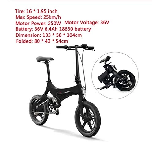 Bici elettriches : ZXM Bicicletta elettrica Pieghevole Bicicleta da 14 Pollici con servoassistenza elettrica, Bici Pieghevole ciclomotore e Bici 65-70 km Bici elettrica a Doppio Freno