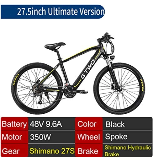 Bici elettriches : ZXM Mountain Bike da 26 / 27, 5 Pollici, Bici elettrica al Litio da 350 V con Batteria al Litio da 48 V 9, 6 Ah, Forcella di Sospensione bloccabile MTB a 5 Pedali