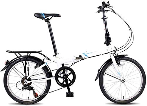 Bici pieghevoli : 20 ganci pieghevoli per bicicletta 33LB, telaio in acciaio al carbonio a 7 velocità, pieghevole città, bicicletta urbana con supporto posteriore ripiegato in 10 secondi.