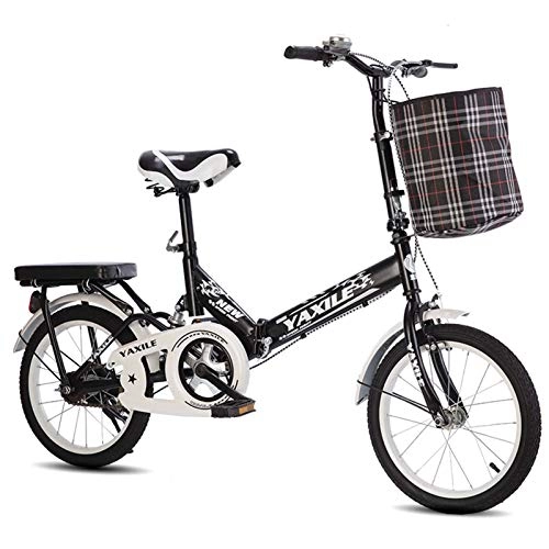 Bici pieghevoli : 20 "Non è necessario installare la bicicletta pieghevole Mini Bike portatile portatile leggera con assorbimento degli urti per il commutatore Uso da parte di studenti e impiegati ( Color : Black )