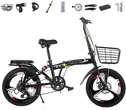 Bici pieghevoli : 20 tenditori per bici pieghevole da 35 LB leggero a 6 marce, City Compact Bike Bike Bike Bike Bike con supporto posteriore ripiegato in 15 secondi