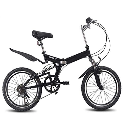 Bici pieghevoli : 20inch Folding Mountain Bike, 6 Variable Speed Bicycle Road Bike Male Female Cycling Folding Bicycle Variable Speed Bike, for Urban Environment and Commuting To and From Get Off Work