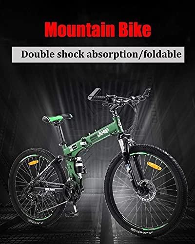 Bici pieghevoli : 26 pollici Outroad Mountain Bike， Bicicletta pieghevole leggera， Bicicletta compatta pieghevole da città portatile， Bicicletta pieghevole per adulti per donna Adulti Uomini e donne (Colore : Verde) fe