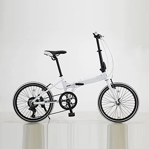Bici pieghevoli : 360Home Bicicletta pieghevole da bicicletta, pieghevole, 7 velocità, 20 pollici (bianco)