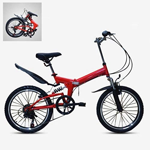 Bici pieghevoli : Adult-bcycles BMX 20 biciclette pieghevole pollici di montagna, a 6 velocit variabile acciaio al carbonio Telaio, assorbimento di scossa V Brake All Terrain for adulti Citt pieghevole biciclette