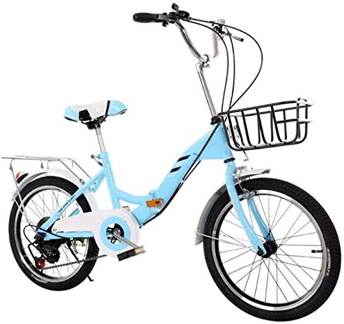 Bici pieghevoli : Adult-bcycles BMX pieghevole bicicletta pieghevole 18 pollici Velocit bici adulta Bicicletta pieghevole Bicicletta Studentessa Lady Single Speed Ammortizzatore biciclette ( Color : Blue )