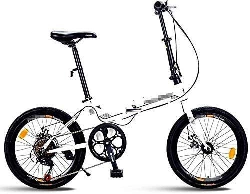 Bici pieghevoli : Adulti bicicletta pieghevole Biciclette, 20" 7 velocità freno a disco Mini pieghevole biciclette, -alto tenore di carbonio in acciaio leggero portatile telaio rinforzato Commuter Bike, bici rossa piegh