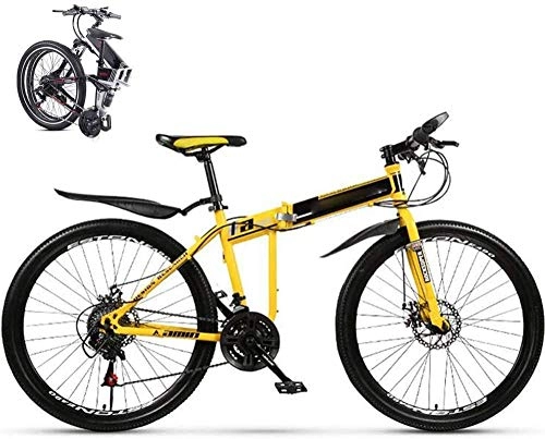 Bici pieghevoli : Adulto mountain bike pieghevole studente velocità variabile 24 "26" doppio freno a disco bicicletta city bike grasso pneumatico doppio ammortizzatore racing city bike-giallo