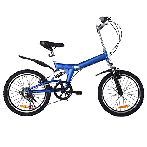 Bici pieghevoli : AMEA Bici Pieghevoli da 20 Pollici, Mountain Bike a 6 velocit, Bicicletta da Regalo per Studenti Bicicletta a velocit variabile Bicicletta Pieghevole Portatile, Blu