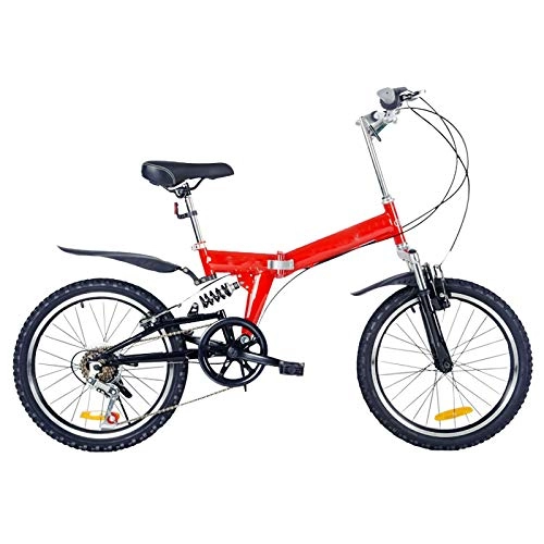 Bici pieghevoli : AMEA Bici Pieghevoli da 20 Pollici, Mountain Bike a 6 velocit, Bicicletta da Regalo per Studenti Bicicletta a velocit variabile Bicicletta Pieghevole Portatile, Rosso