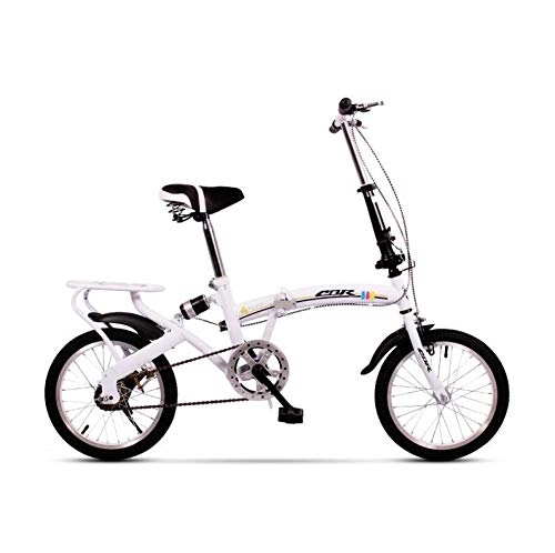 Bici pieghevoli : AOHMG Bicicletta Pieghevole, 6-Velocita City Bike Bici Pieghevoli Unisex, White_16in