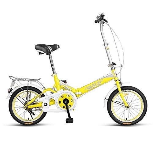 Bici pieghevoli : AOHMG Bicicletta Pieghevole Adulto, Single Velocita Bici Pieghevole Unisex, Yellow_16in