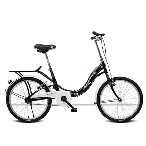 Bici pieghevoli : AOHMG Bicicletta Pieghevole, Alluminio City Bike Bici Pieghevoli Unisex, Black_22in