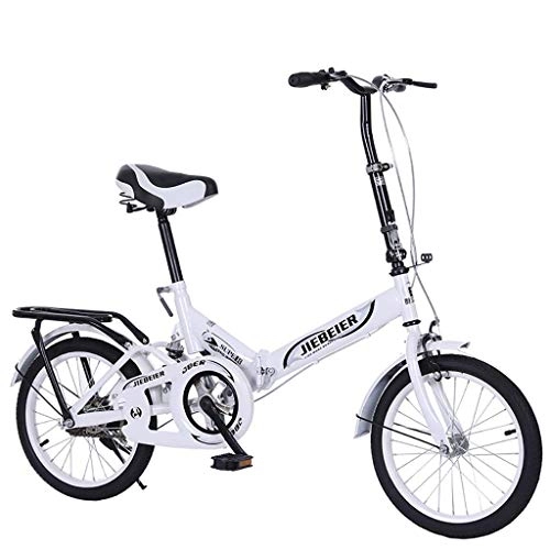 Bici pieghevoli : Aquila Bicicletta Pieghevole 20 / 16 Pollici Mini Rimovibile Biciclette Pieghevoli for Bambini Ultra-Leggero variabile Biciclette velocità Doppio Freno AQUILA1125 ( Color : White , Size : 16 Inches )