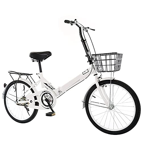 Bici pieghevoli : ASPZQ Mini Bici da commutatore Portatile, Bike Pieghevole da 20 Pollici Uomo e Adulto per Adulti per Adulti e Studenti secondari per Bambini Bambini Bambini Grandi Bambini Bici, Bianca