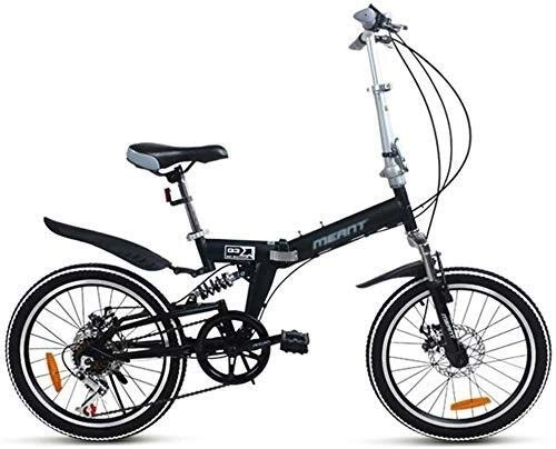 Bici pieghevoli : BANANAJOY Biciclette for Bambini 20 pollici variabile Mountain Bike ragazzo e della ragazza biciclette Student uomini e le donne del pedale Velocità pieghevole for bambini Bicicletta (Colore: Nero, Di