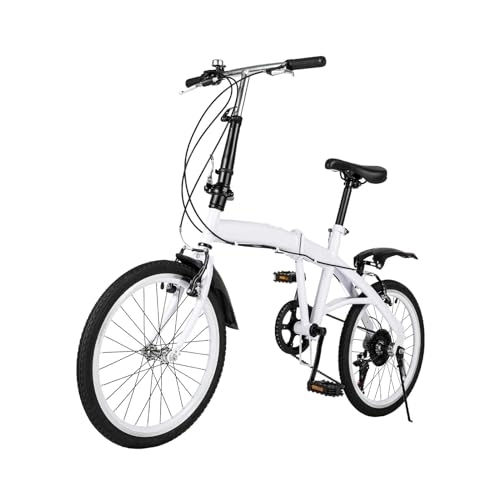Bici pieghevoli : Bathrena Bicicletta pieghevole da 20 pollici, bicicletta pieghevole, in acciaio al carbonio a 7 marce, sistema portatile a sgancio rapido, bicicletta pieghevole