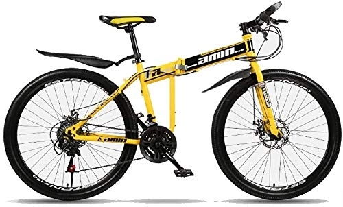 Bici pieghevoli : Bck 26 pollici 21 Velocità Teens MTB Bici Sport esterni Pioggia Strada montana 26 pollici pieghevole mountain bike I raggi sono altamente abbinato Telaio Doppio freno a disco in acciaio al carbonio ad