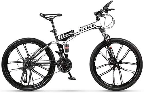 Bici pieghevoli : BECCYYLY Mountain Bike Pieghevole Mountainbike 24 / 26 Pollici, MTB Bicicletta con 10 Rotella tagliapasta .Bicicletta (Color : 24-Stage Shift, Size : 24inches)