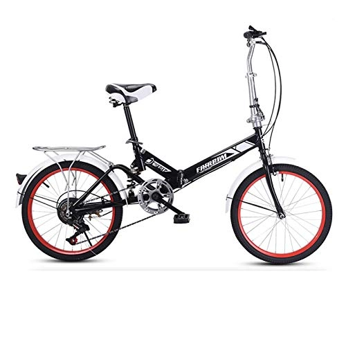 Bici pieghevoli : BEIGOO 20 Pollici Bicicletta Pieghevole, 7 velocità Assorbimento degli Urti Bicicletta Pieghevole, Doppio Freno A Disco, Mini Leggero Portatile Comfort Bike, per Adulto Impiegato Alunno-D-20pollici