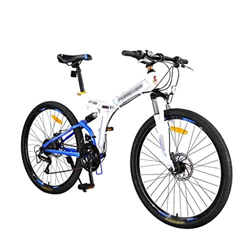 Bici pieghevoli : Bici piegante della montagna, Studente di scuola biciclette off-road Touring Bike, 26inch 24 velocità Doppio freno a disco doppio ammortizzante biciclette, anteriore e posteriore doppio assorbimento d