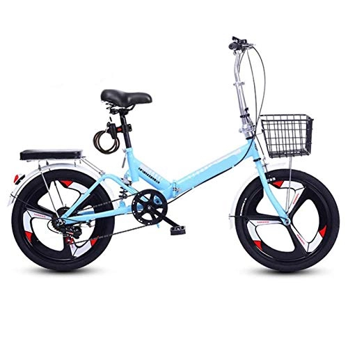 Bici pieghevoli : Bici Pieghevole da 20 Pollici, Bici Pieghevole Deragliatore a 6 velocità con portabagagli, Bike da Corsa in Mountain Bike a Sospensione Completa, Adulto Super Light Student Bike per Bambini con Cesto