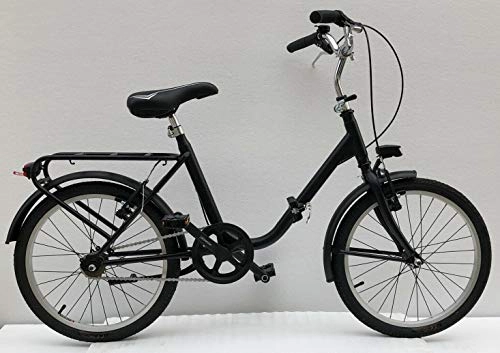 Bici pieghevoli : Bici Pieghevole Vintage Graziella 20'' Colore Nero Luci LED Anteriori e Posteriori