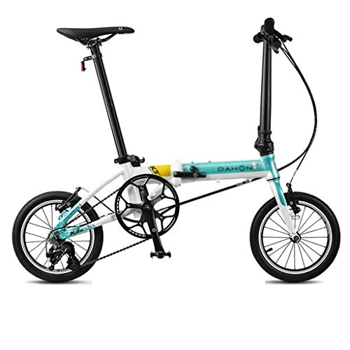 Bici pieghevoli : Bici pieghevoli Bicicletta Pieghevole Bicicletta Unisex da 14 Pollici Ultra Leggera Bicicletta Piccola Ruota Bicicletta Portatile A 3 velocità (Color : Blue, Size : 120 * 34 * 91cm)